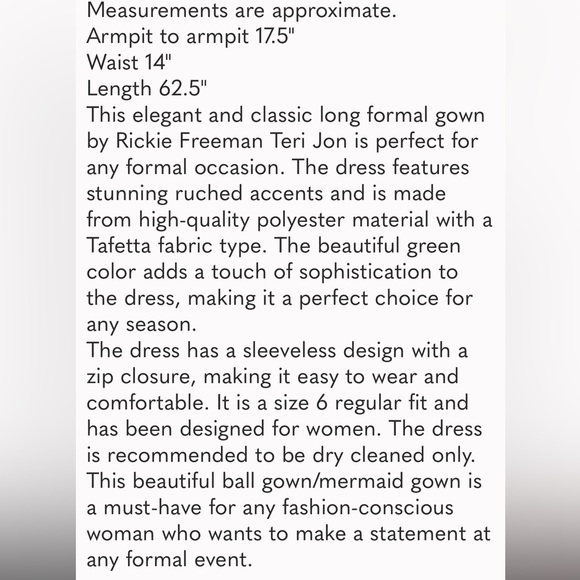 Ricky Freeman Teri Jon Ruched Mermaid  Evening Gown - Picture 8 of 8